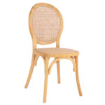 Καρέκλα Στοιβαζόμενη TELESTO Δρυς Ξύλο/Rattan 45x42x92cm