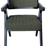 ΚΑΡΕΚΛΑ SORRENTO ΑΠΟ ΞΥΛΟ ΣΕ ΜΑΤ ΜΑΥΡΗ ΑΠΟΧΡΩΣΗ & ΠΡΑΣΙΝΟ ΥΦΑΣΜΑ