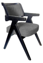 ΚΑΡΕΚΛΑ SORRENTO ΑΠΟ ΞΥΛΟ ΣΕ ΜΑΤ ΜΑΥΡΗ ΑΠΟΧΡΩΣΗ & ΜΠΛΕ ΡΑΦ ΥΦΑΣΜΑ - Image 3