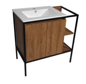 ΕΠΙΠΛΟ ΜΠΑΝΙΟΥ K-545 RETRO 80 cm ΜΕ ΡΑΦΙΑ ΣΕ ΑΠΟΧΡΩΣΗ ΚΑΡΥΔΙΑΣ - Image 4