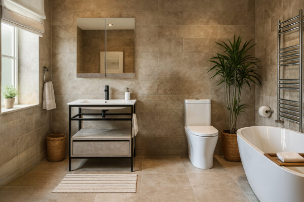 ΕΠΙΠΛΟ ΜΠΑΝΙΟΥ ZENOS K540 ΠΛΑΤΟΥΣ 75 cm ΣΕ ΑΠΟΧΡΩΣΗ ΣΚΟΥΡΟ ΤΣΙΜΕΝΤΟ