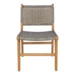 Καρέκλα Darien σκελετός teak ξύλο σε φυσική απόχρωση και κρεμ-μαύρο pe σχοινί 52x62x86εκ