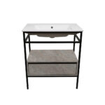 ΕΠΙΠΛΟ ΜΠΑΝΙΟΥ ZENOS K540 ΠΛΑΤΟΥΣ 75 cm ΣΕ ΑΠΟΧΡΩΣΗ ΣΚΟΥΡΟ ΤΣΙΜΕΝΤΟ - Image 2