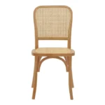 Καρέκλα στοιβαζόμενη Kalliope φυσικό ξύλο οξιάς-φυσικό rattan 45x50x89εκ