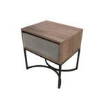 Κομοδίνο Komo-Arco Mε Υφασμάτινη Λεπτομέρεια & Μαύρη Μεταλλική Βάση