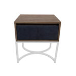 Κομοδίνο Komo-Arco Mε Υφασμάτινη Λεπτομέρεια & Λευκή Μεταλλική Βάση - Image 2