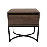 Κομοδίνο Komo-Arco Mε Ξύλινη Όψη και Μαύρη Μεταλλική Βάση - Image 2