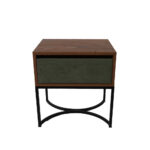 Κομοδίνο Komo-Arco Mε Υφασμάτινη Λεπτομέρεια & Μαύρη Μεταλλική Βάση