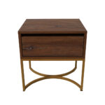 Κομοδίνο Komo-Arco Με Ξύλινη Όψη & Χρυσή Μεταλλική Βάση - Image 2