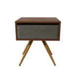 Κομοδίνο Komo-Nord Mε Υφασμάτινη Λεπτομέρεια & Χρυσή Μεταλλική Βάση - Image 2