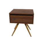 Κομοδίνο Komo-Nord Mε Ξύλινη Όψη και Χρυσή Μεταλλική Βάση - Image 2