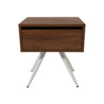 Κομοδίνο Komo-Nord Mε Ξύλινη Όψη και Λευκή Μεταλλική Βάση - Image 2