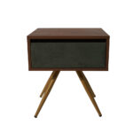 Κομοδίνο Komo-Nord Mε Υφασμάτινη Λεπτομέρεια & Χρυσή Μεταλλική Βάση - Image 2