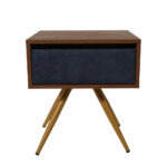 Κομοδίνο Komo-Nord Mε Υφασμάτινη Λεπτομέρεια & Χρυσή Μεταλλική Βάση - Image 2