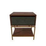 Κομοδίνο Komo-Woodtex με Υφασμάτινο Συρτάρι & Χρυσή Μεταλλική Βάση - Image 2