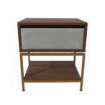 Κομοδίνο Komo-Woodtex με Υφασμάτινο Συρτάρι & Χρυσή Μεταλλική Βάση - Image 2