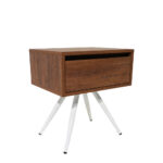 Κομοδίνο Komo-Nord Mε Ξύλινη Όψη και Λευκή Μεταλλική Βάση