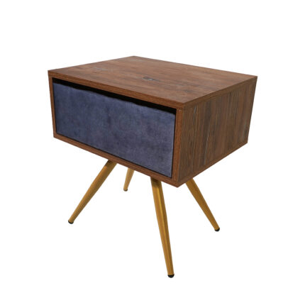 Κομοδίνο Komo-Nord Mε Υφασμάτινη Λεπτομέρεια & Χρυσή Μεταλλική Βάση