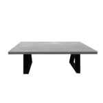 ΤΡΑΠΕΖΙ ΣΑΛΟΝΙΟΥ TRIVIO ΜΕ ΜΕΤΑΛΛΙΚΟ ΣΚΕΛΕΤΟ & ΕΠΙΦΑΝΕΙΑ ΑΠΟ ΜΕΛΑΜΙΝΗ ΜΕ ΥΦΗ ΤΣΙΜΕΝΤΟΥ ΣΕ ΑΝΟΙΧΤΟ ΓΚΡΙ - Image 2