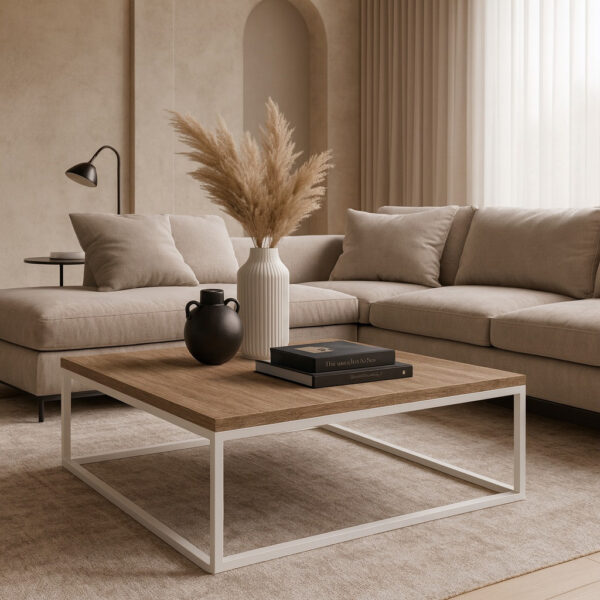 ΤΡΑΠΕΖΙ ΣΑΛΟΝΙΟΥ SIMPLY ΜΕ ΜΕΤΑΛΛΙΚΟ ΣΚΕΛΕΤΟ & ΕΠΙΦΑΝΕΙΑ ΑΠΟ ΜΕΛΑΜΙΝΗ ΣΕ ΑΠΟΧΡΩΣΗ ΑΝΟΙΧΤΟΥ ΞΥΛΟΥ