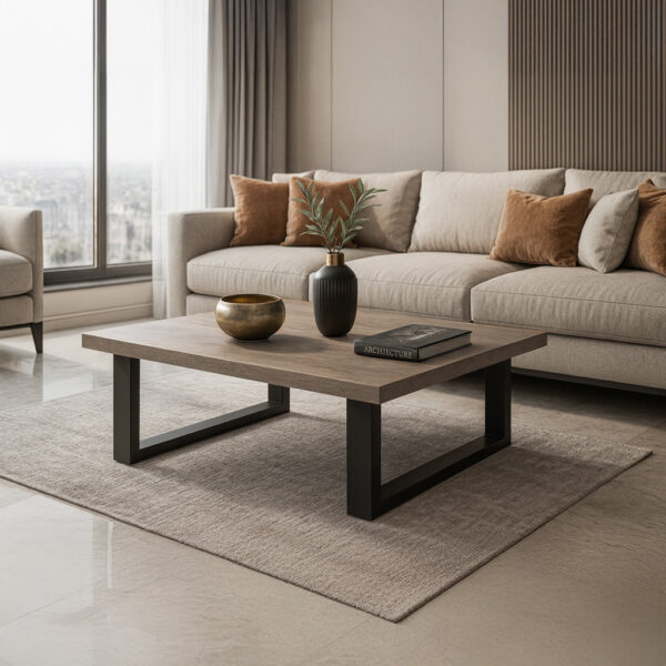 ΤΡΑΠΕΖΙ ΣΑΛΟΝΙΟΥ VERTO ΜΕ ΜΕΤΑΛΛΙΚΟ ΣΚΕΛΕΤΟ & ΕΠΙΦΑΝΕΙΑ ΑΠΟ ΜΕΛΑΜΙΝΗ ΣΕ ΑΠΟΧΡΩΣΗ ΑΝΟΙΧΤΟΥ ΞΥΛΟΥ