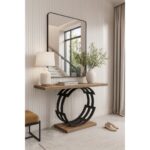 ΕΠΙΠΛΟ ΕΙΣΟΔΟΥ AMALFI ΜΕ ΜΕΤΑΛΛΙΚΗ ΒΑΣΗ & ΞΥΛΙΝΗ ΕΠΙΦΑΝΕΙΑ ΣΕ ΦΥΣΙΚΗ ΑΠΟΧΡΩΣΗ