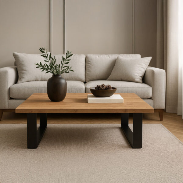 ΤΡΑΠΕΖΙ ΣΑΛΟΝΙΟΥ VERTO ΜΕ ΜΕΤΑΛΛΙΚΟ ΣΚΕΛΕΤΟ & ΕΠΙΦΑΝΕΙΑ ΑΠΟ ΜΕΛΑΜΙΝΗ ΣΕ ΑΠΟΧΡΩΣΗ ΦΥΣΙΚΟΥ ΞΥΛΟΥ