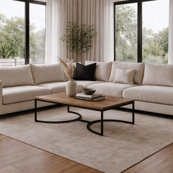 ΤΡΑΠΕΖΙ ΣΑΛΟΝΙΟΥ ATLAS ΜΕ ΜΕΤΑΛΛΙΚΟ ΣΚΕΛΕΤΟ & ΕΠΙΦΑΝΕΙΑ ΑΠΟ ΜΕΛΑΜΙΝΗ ΣΕ ΚΑΡΥΔΙ ΑΠΟΧΡΩΣΗ