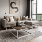 ΤΡΑΠΕΖΙ ΣΑΛΟΝΙΟΥ SIMPLY ΜΕ ΜΕΤΑΛΛΙΚΟ ΣΚΕΛΕΤΟ & ΕΠΙΦΑΝΕΙΑ ΑΠΟ ΜΕΛΑΜΙΝΗ ΣΕ ΣΚΟΥΡΑ ΚΑΦΕ ΑΠΟΧΡΩΣΗ