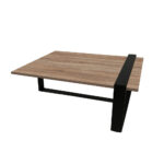 ΤΡΑΠΕΖΙ ΣΑΛΟΝΙΟΥ SKANDER ΜΕ ΜΕΤΑΛΛΙΚΟ ΣΚΕΛΕΤΟ & ΕΠΙΦΑΝΕΙΑ ΑΠΟ ΜΕΛΑΜΙΝΗ ΣΕ ΑΠΟΧΡΩΣΗ ΑΝΟΙΧΤΟΥ ΞΥΛΟΥ - Image 2