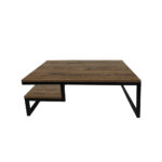 ΤΡΑΠΕΖΙ ΣΑΛΟΝΙΟΥ JANGO ΜΕ ΜΕΤΑΛΛΙΚΟ ΣΚΕΛΕΤΟ & ΕΠΙΦΑΝΕΙΑ ΑΠΟ ΜΕΛΑΜΙΝΗ ΣΕ ΣΚΟΥΡΑ ΚΑΦΕ ΑΠΟΧΡΩΣΗ - Image 2