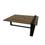 ΤΡΑΠΕΖΙ ΣΑΛΟΝΙΟΥ SKANDER ΜΕ ΜΕΤΑΛΛΙΚΟ ΣΚΕΛΕΤΟ & ΕΠΙΦΑΝΕΙΑ ΑΠΟ ΜΕΛΑΜΙΝΗ ΣΕ ΣΚΟΥΡΑ ΚΑΦΕ ΑΠΟΧΡΩΣΗ - Image 3