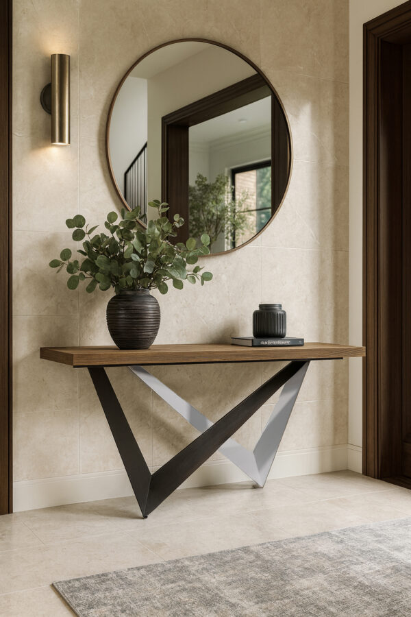 ΕΠΙΠΛΟ ΕΙΣΟΔΟΥ WALL ΜΕ ΞΥΛΙΝΗ ΕΠΙΦΑΝΕΙΑ ΚΑΙ ΜΕΤΑΛΛΙΚΗ ΒΑΣΗ