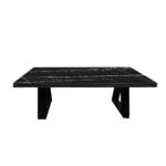 ΤΡΑΠΕΖΙ ΣΑΛΟΝΙΟΥ TRIVIO ΜΕ ΜΕΤΑΛΛΙΚΟ ΣΚΕΛΕΤΟ & ΕΠΙΦΑΝΕΙΑ ΑΠΟ ΜΕΛΑΜΙΝΗ ΣΕ ΜΑΥΡΟ ΜΑΡΜΑΡΟ - Image 2