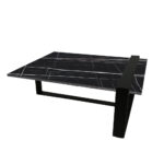 ΤΡΑΠΕΖΙ ΣΑΛΟΝΙΟΥ SKANDER ΜΕ ΜΕΤΑΛΛΙΚΟ ΣΚΕΛΕΤΟ & ΕΠΙΦΑΝΕΙΑ ΑΠΟ ΜΕΛΑΜΙΝΗ ΣΕ ΟΨΗ ΜΑΥΡΟΥ ΜΑΡΜΑΡΟΥ - Image 2