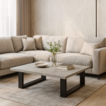 ΤΡΑΠΕΖΙ ΣΑΛΟΝΙΟΥ VERTO ΜΕ ΜΕΤΑΛΛΙΚΟ ΣΚΕΛΕΤΟ & ΕΠΙΦΑΝΕΙΑ ΑΠΟ ΜΕΛΑΜΙΝΗ ΣΕ ΟΨΗ ΛΕΥΚΟΥ ΜΑΡΜΑΡΟΥ