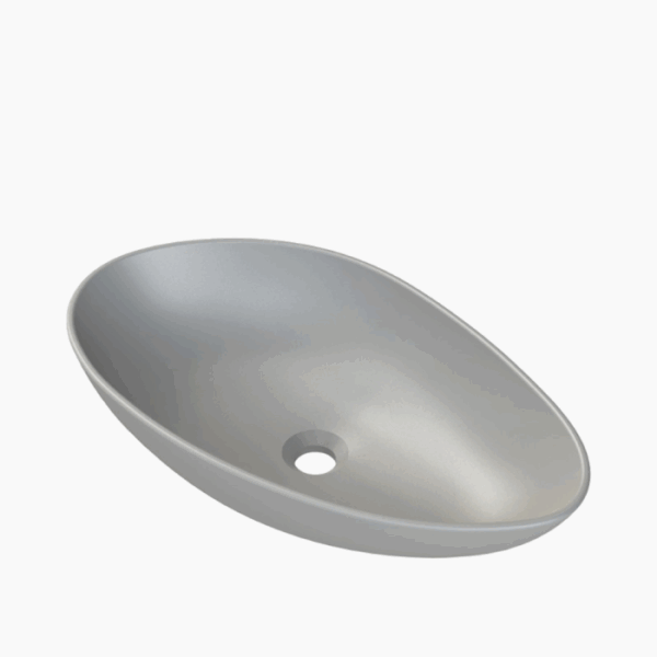 Νιπτήρας Πάγκου Πορσελάνης Cerastyle Olive 61x36cm Ματ Γκρί