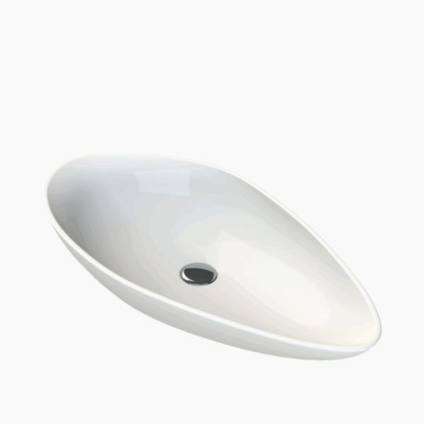 Νιπτήρας Πάγκου Πορσελάνης Cerastyle Olive 74x38cm Λευκό