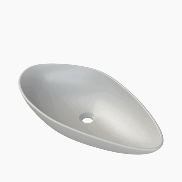 Νιπτήρας Πάγκου Πορσελάνης Cerastyle Olive 74x38cm Ματ Γκρί