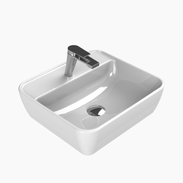 Νιπτήρας Πάγκου Πορσελάνης Cerastyle One 46x42cm Λευκό