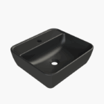 Νιπτήρας Πάγκου Πορσελάνης Cerastyle One 46x42cm Ματ Μαύρο
