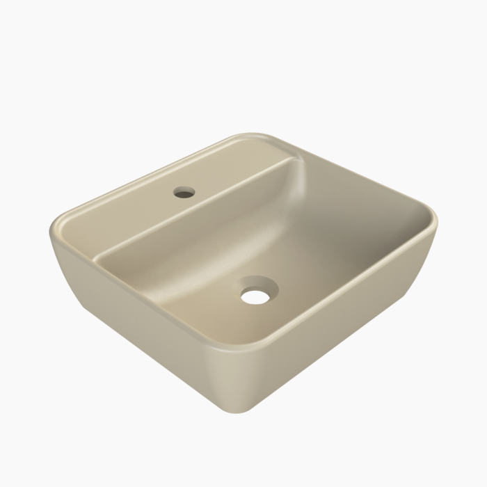 Cerastyle One 46x42cm 076308-u-97 Ματ Cappuccino-1 Νιπτήρας Πάγκου Πορσελάνης Cerastyle One 46x42cm Ματ Cappuccino - Image 1