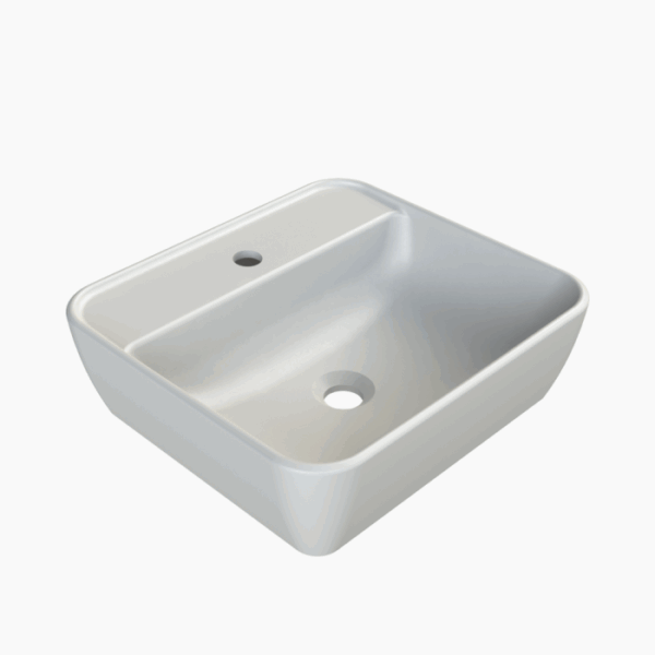 Νιπτήρας Πάγκου Πορσελάνης Cerastyle One 46x42cm Ματ Γκρί