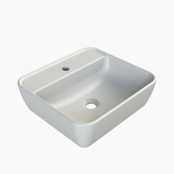 Cerastyle One 46x42cm 07630Α-u-97 Ματ Γκρί-1 Νιπτήρας Πάγκου Πορσελάνης Cerastyle One 46x42cm Ματ Γκρί - Image 1