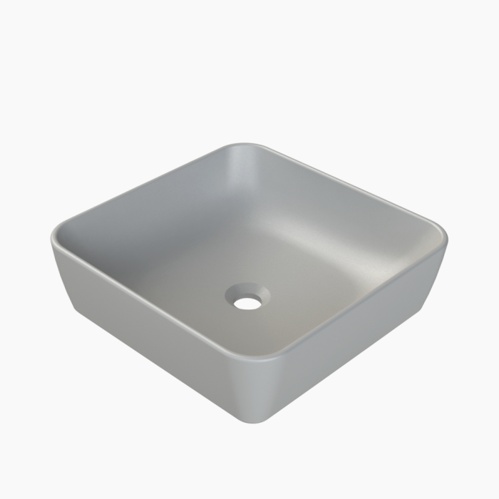 Cerastyle One 46x46cm 07600Α-97 Ματ Γκρί-1 Νιπτήρας Πάγκου Πορσελάνης Cerastyle One 46x46cm Ματ Γκρί - Image 1