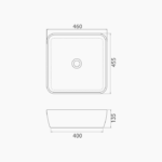 Νιπτήρας Πάγκου Πορσελάνης Cerastyle One 46x46cm Ματ Γκρί - Image 2