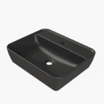 Νιπτήρας Πάγκου Πορσελάνης Cerastyle One 55x45cm Ματ Μαύρο