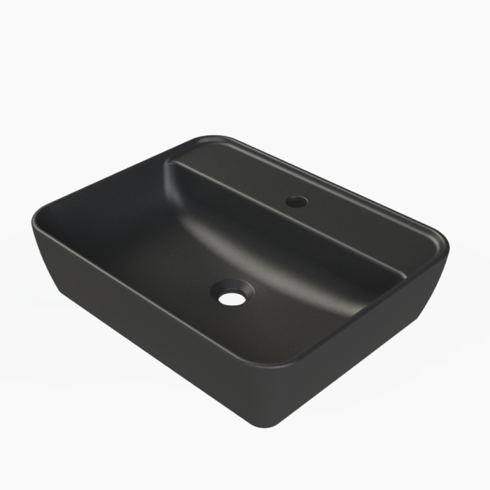 Cerastyle One 55x45cm 076707-u-97 Ματ Μαύρο-1 Νιπτήρας Πάγκου Πορσελάνης Cerastyle One 55x45cm Ματ Μαύρο - Image 1