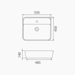 Νιπτήρας Πάγκου Πορσελάνης Cerastyle One 55x45cm Ματ Μαύρο - Image 2