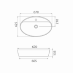 Νιπτήρας Πάγκου Πορσελάνης Cerastyle One 67x42cm Λευκό - Image 2